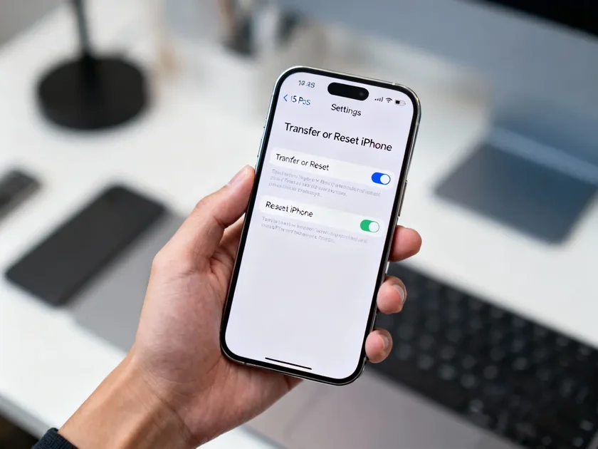 iPhone fabrika ayarlarına sıfırlama ekranı ve ayarlar menüsü